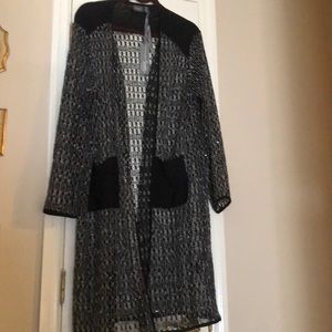 Chico’s Beautiful Brand New Duster detailed black sequins, hard to see in pics
